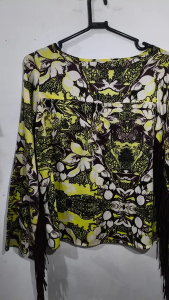 Blusa manga comprida boho chic