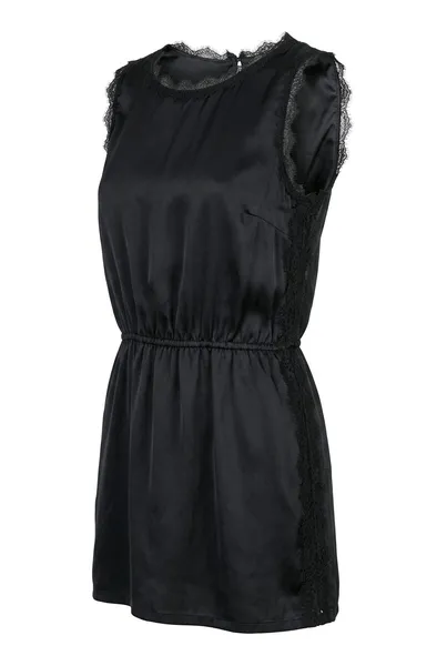Vestido preto acetinado blouson