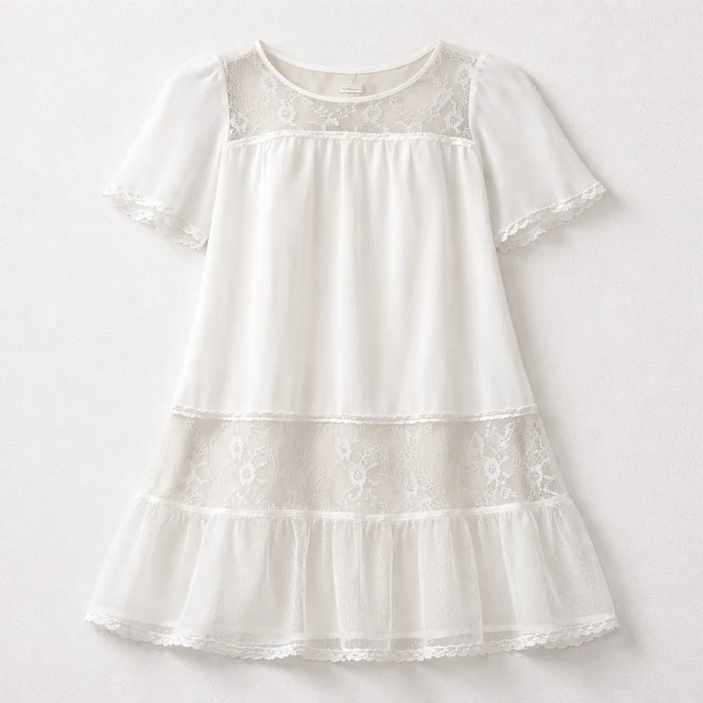 Vestido branco com renda Hering