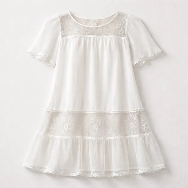 Vestido branco com renda Hering