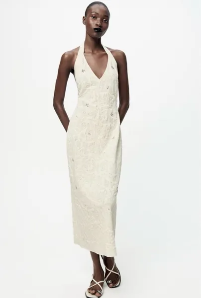 Vestido pedraria Zara