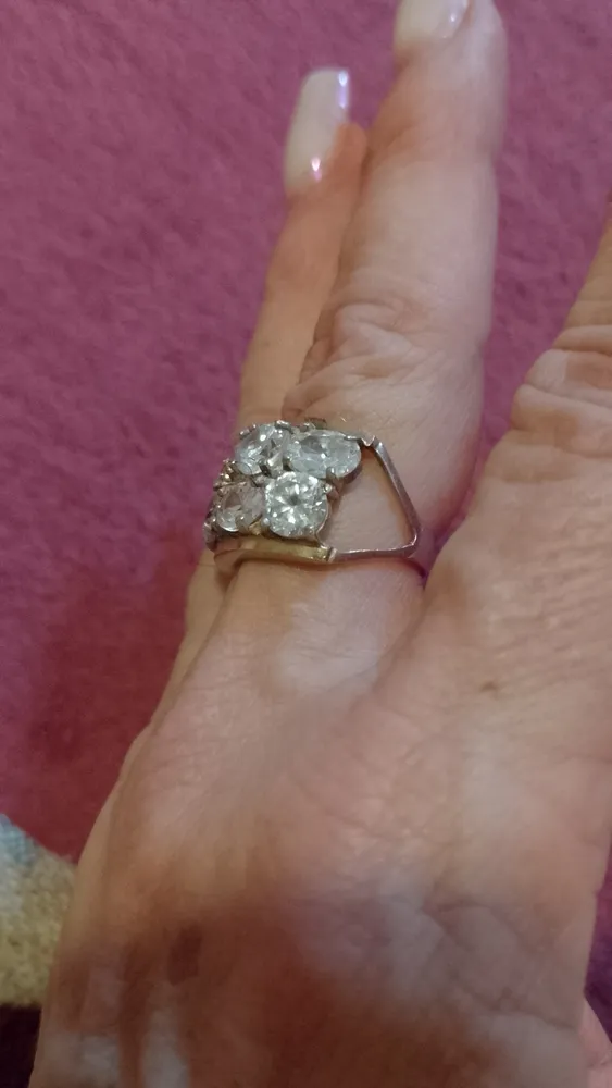 Anel de prata 925 com aplicacao de ouro 14k e zirconias