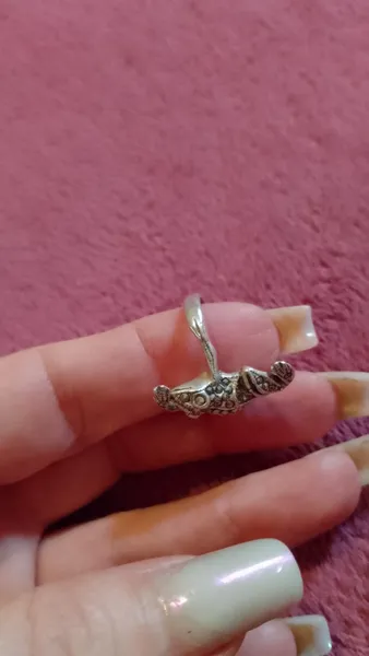 Anel Sapinho de prata 925 envelhecida com marcassitas