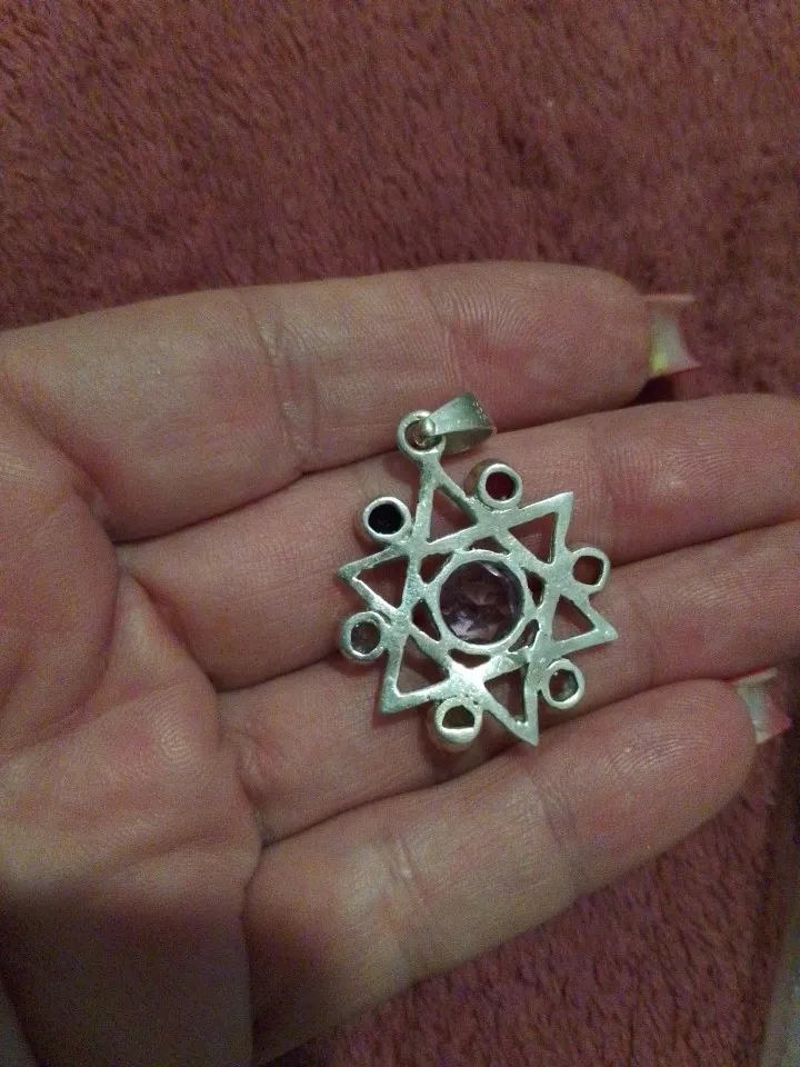 Pingente chakras com pedra amestista em prata 925