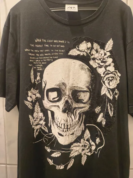 CAMISETA ZARA CAVEIRA M