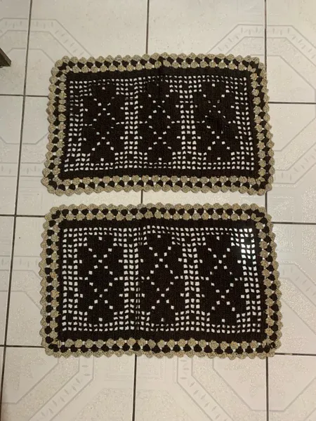 kit tapete artesanal novo, feitos a mao com barbante