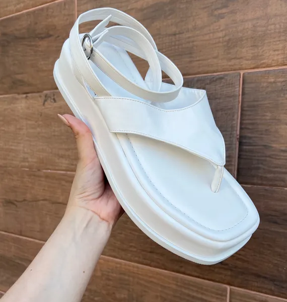 sandalia flat branca soul shoes