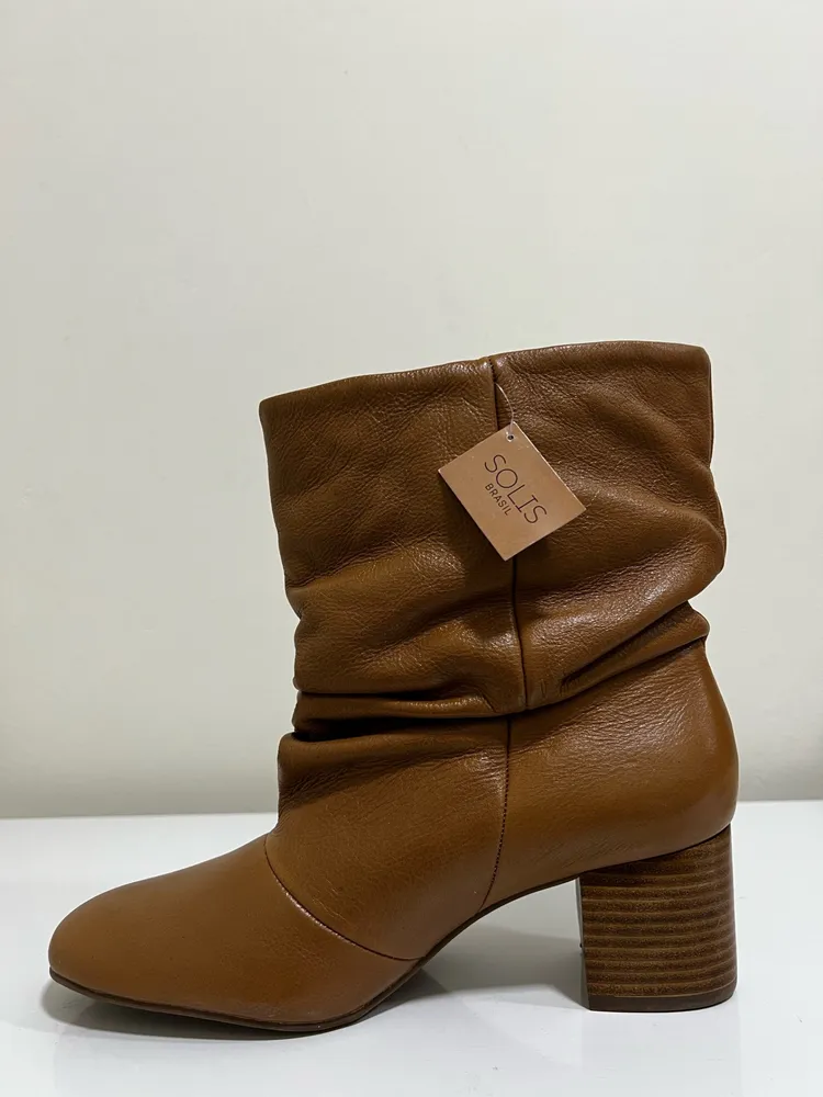 bota couro legítimo 35