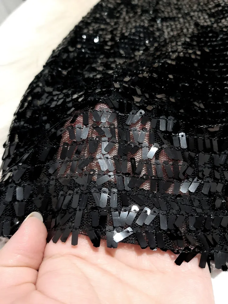 vestido festa paetê preto brilho