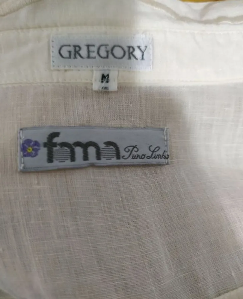 Camisa vintage puro linho Gregory