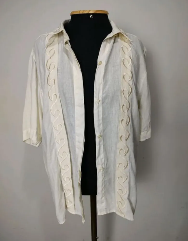 Camisa vintage puro linho Gregory