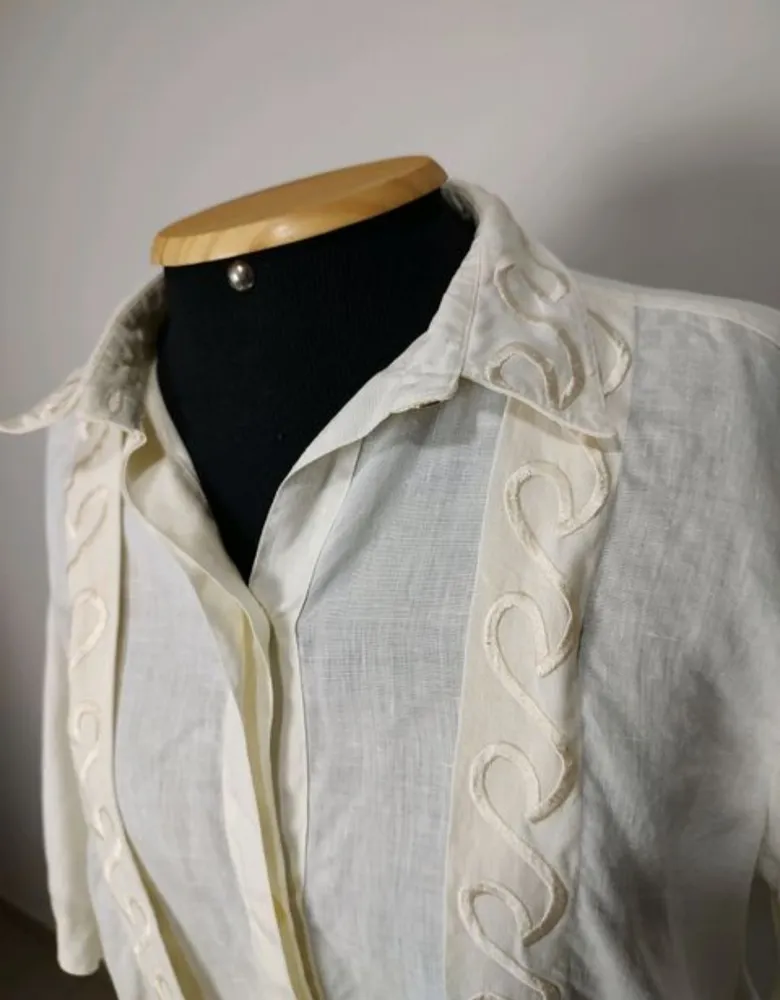 Camisa vintage puro linho Gregory