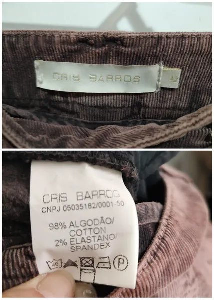 Calça feminina cotelê Cris Barros
