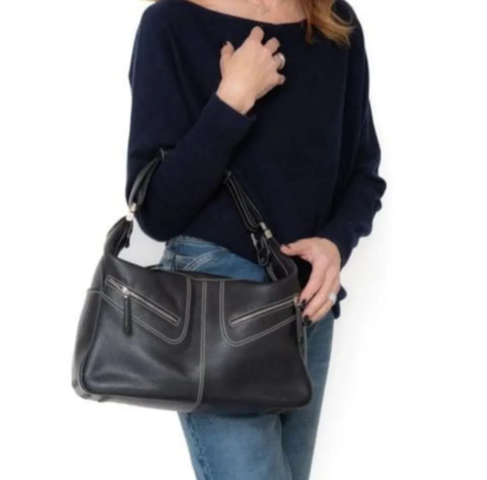 Bolsa vintage Tods original e en couro legítimo preto