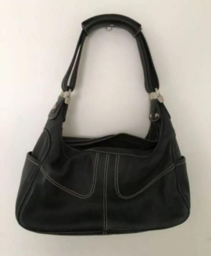 Bolsa vintage Tods original e en couro legítimo preto