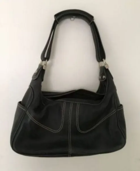 Bolsa vintage Tods original e en couro legítimo preto