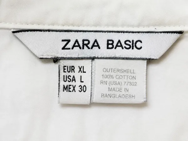 Camisa feminina Zara puro algodão