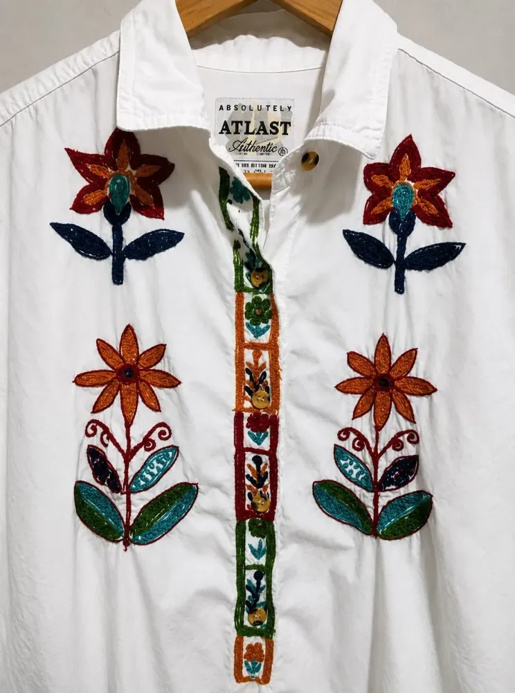 Camisa feminina vintage indiana e algodão