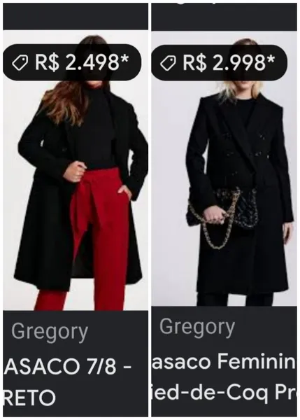 Sobretudo Gregory Feminino em Lã Batida e Cashmere tam 40