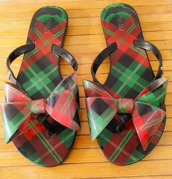 Sandalia rasteirinha Melissa Harmonic Tartan Xadez Tam 33 34