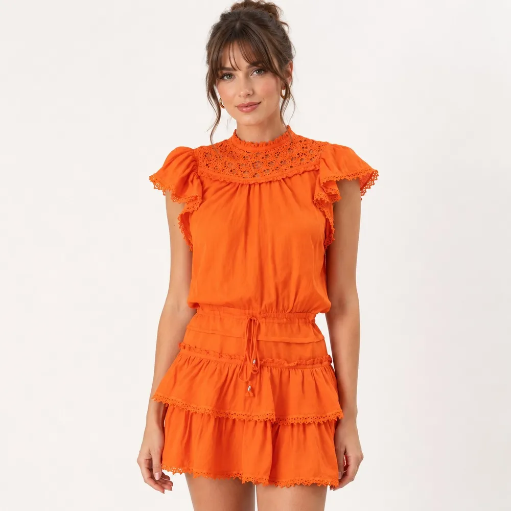 Vestido Curto Boho Other Girls Oona Laranja Tam P