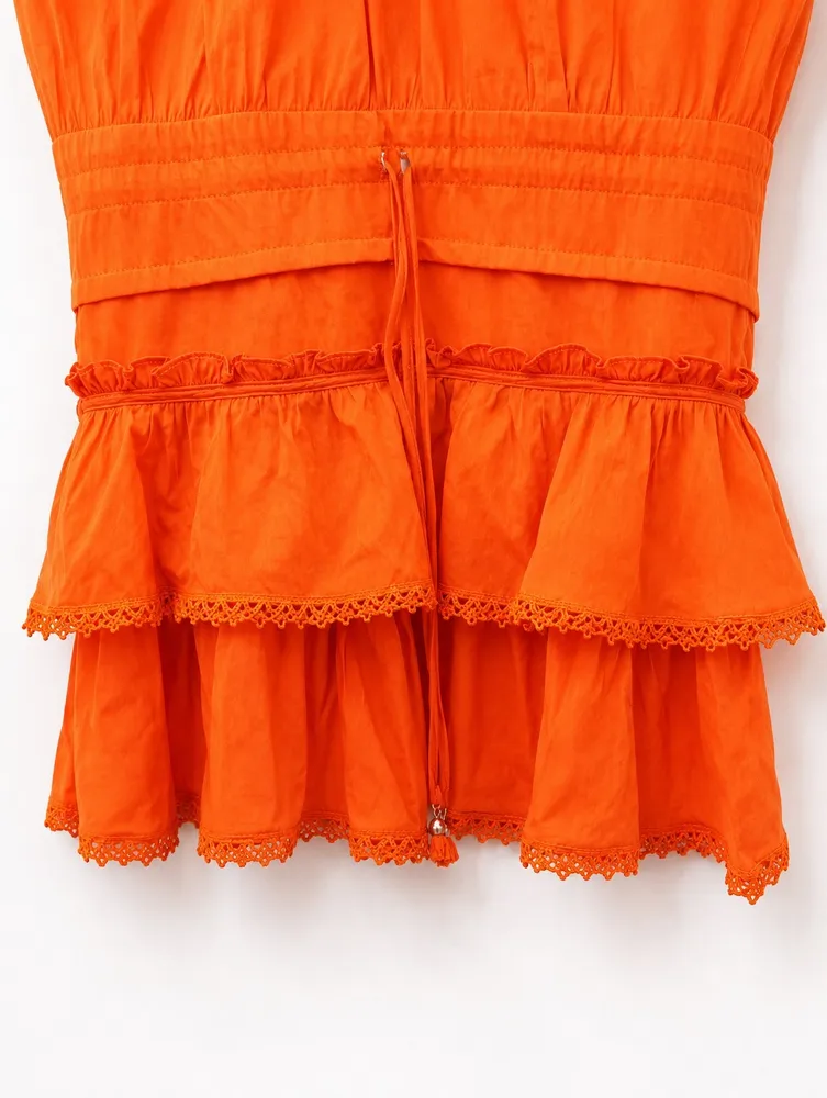 Vestido Curto Boho Other Girls Oona Laranja Tam P