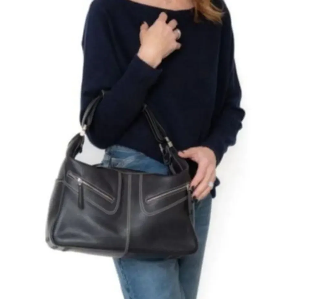 Bolsa vintage Tods original e en couro legítimo preto