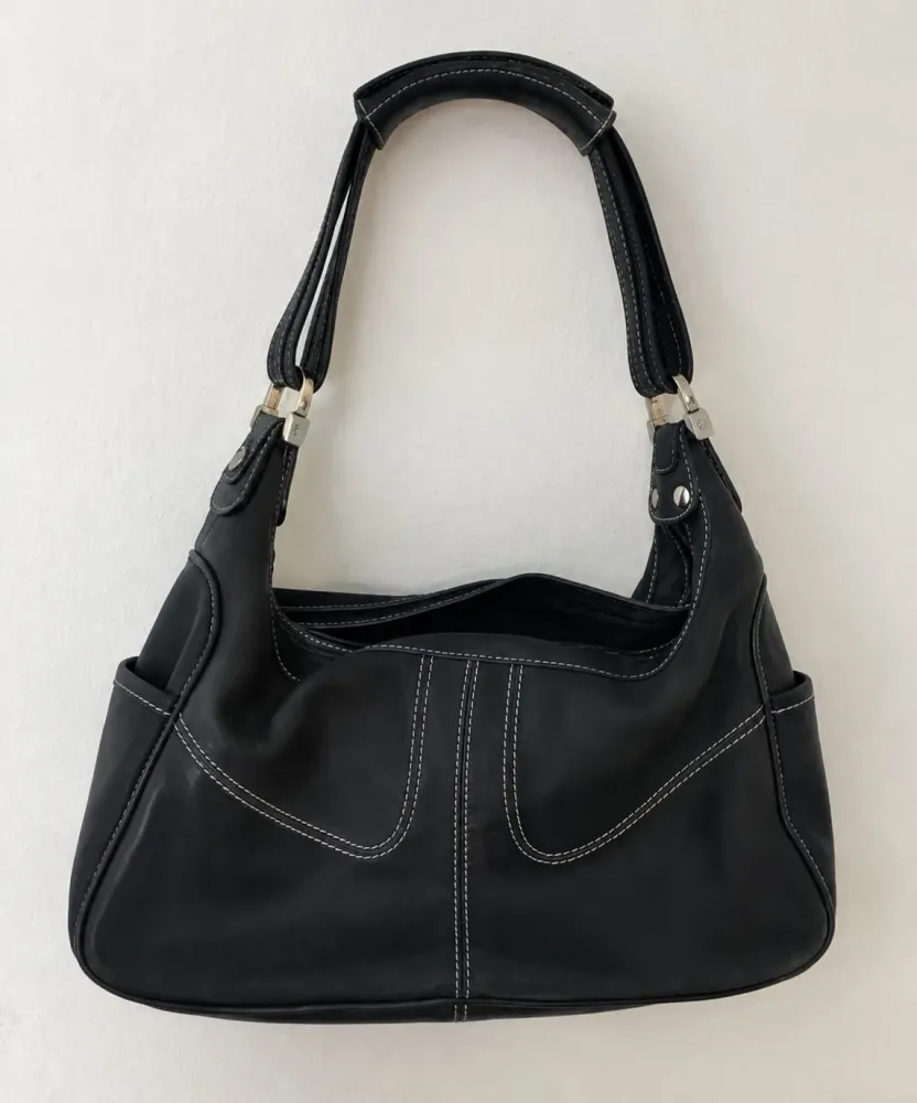 Bolsa vintage Tods original e en couro legítimo preto