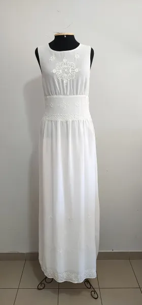 Vestido tule Zara com renda e bordado
