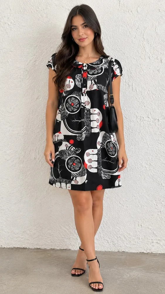 Vestido Hering novo puro algodão estampa de elefantes Tam P