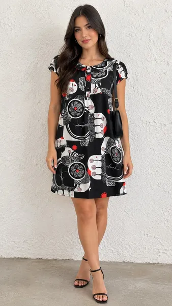 Vestido Hering novo puro algodão estampa de elefantes Tam P