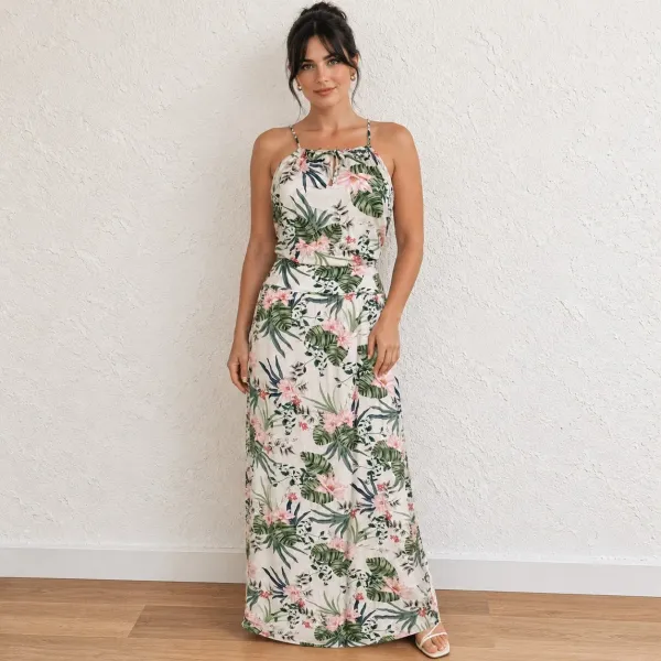 Vestido Viviane Furrier Longo Floral Tam. P