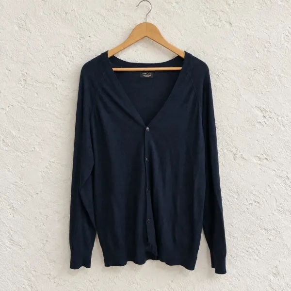 Cardigã masculino Zara - azul marinho - veste m/g