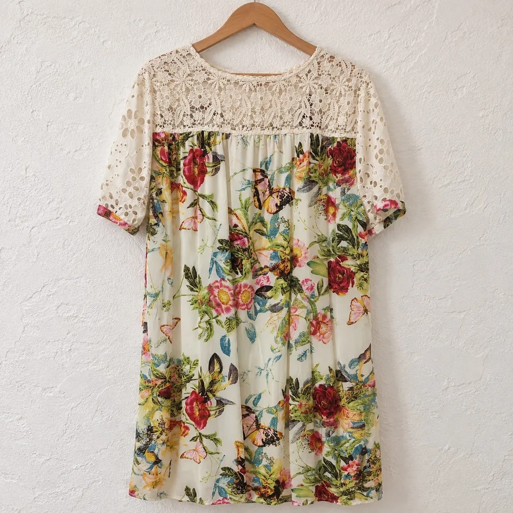 Vestido Moça Bonita Floral Rendado