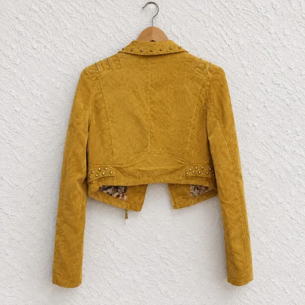 Jaqueta Versani Cropped em Veludo Cotelê