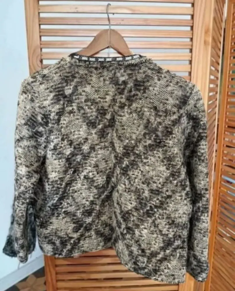 Casaqueto Tweed Zara feminino em lã tam. m