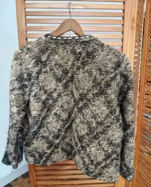 Casaqueto Tweed Zara feminino em lã tam. m