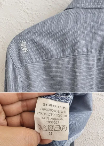 Camisa Sérgio K masculina azul veste m