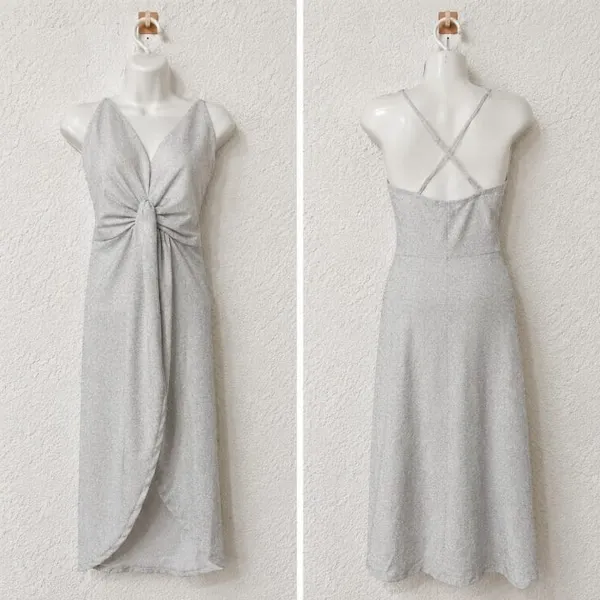 Blusa Le Lis Blanc Alongada em Lurex Prata