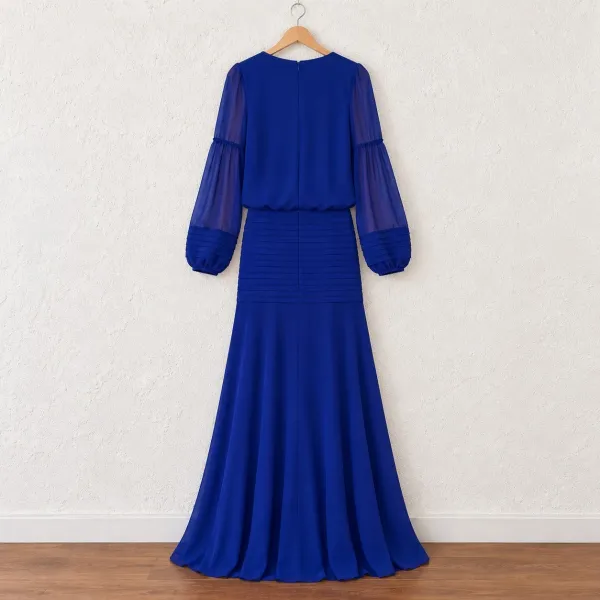Vestido Le Lis Blanc Longo Pura Seda Azul