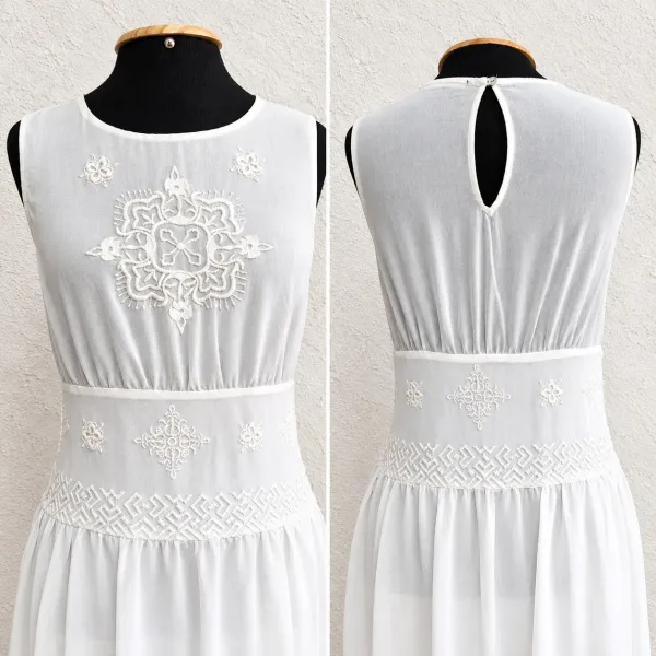 Vestido tule Zara com renda e bordado