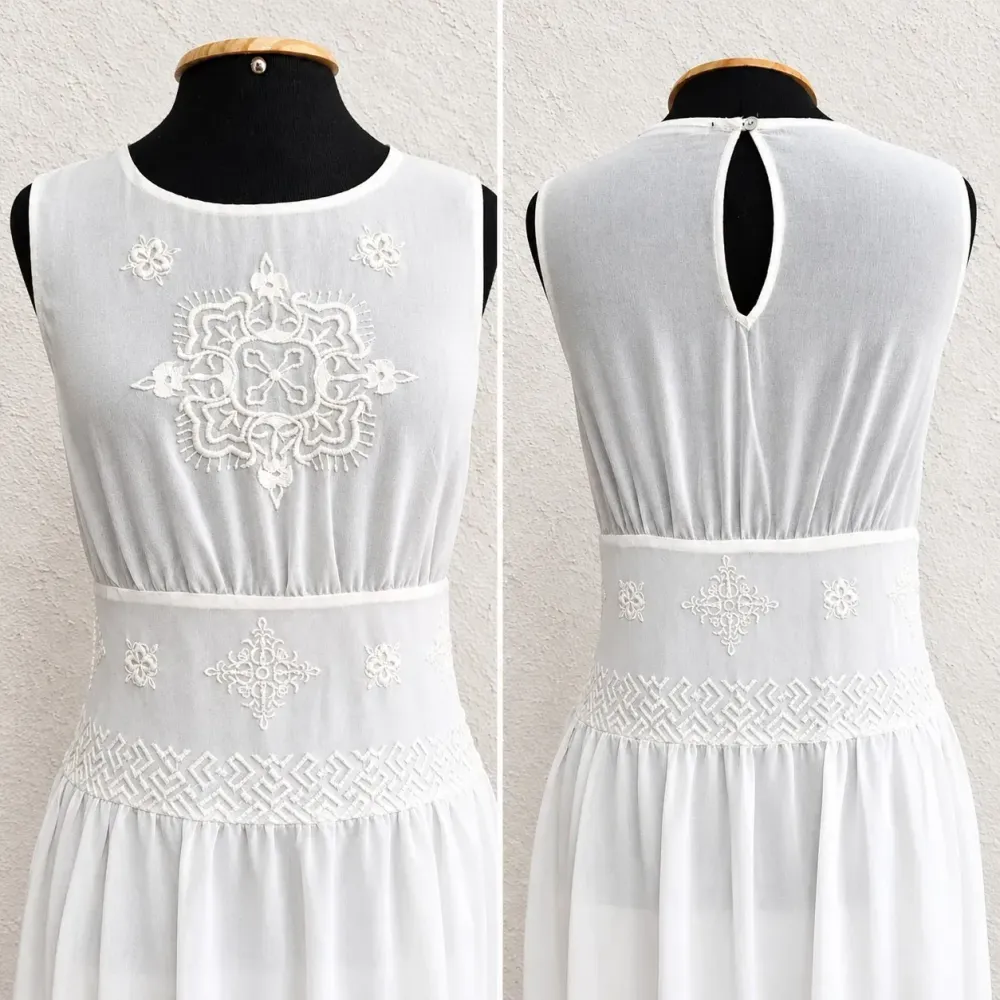 Vestido tule Zara com renda e bordado