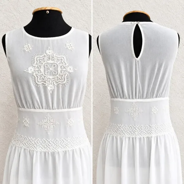 Vestido tule Zara com renda e bordado