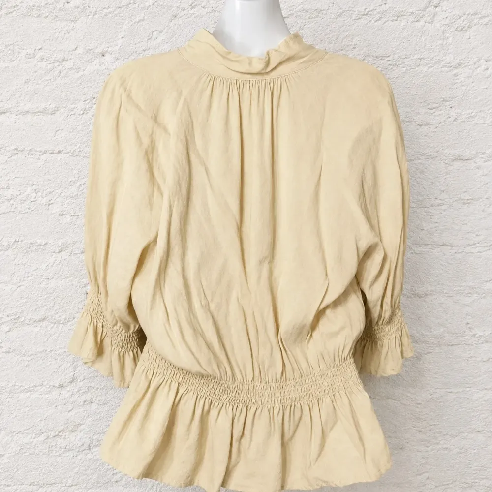 Blusa Zara gola laço bege