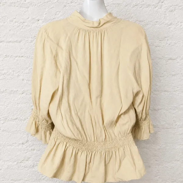 Blusa Zara gola laço bege