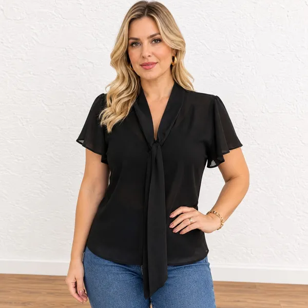 Blusa Pusco com leve transparência