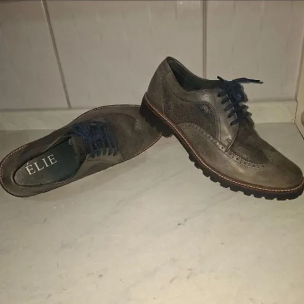 sapato elie couro legítimo, novo tam 43  cor chumbo