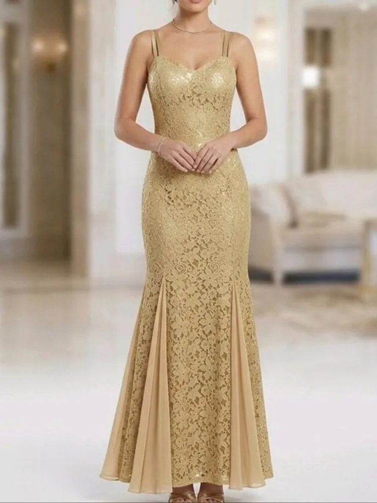 vestido festa bi bian luxo dourado renda tamanho veste M G