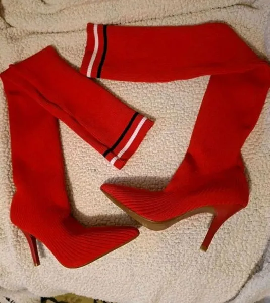 bota meia canelada vizzano vermelha tam 37 nova