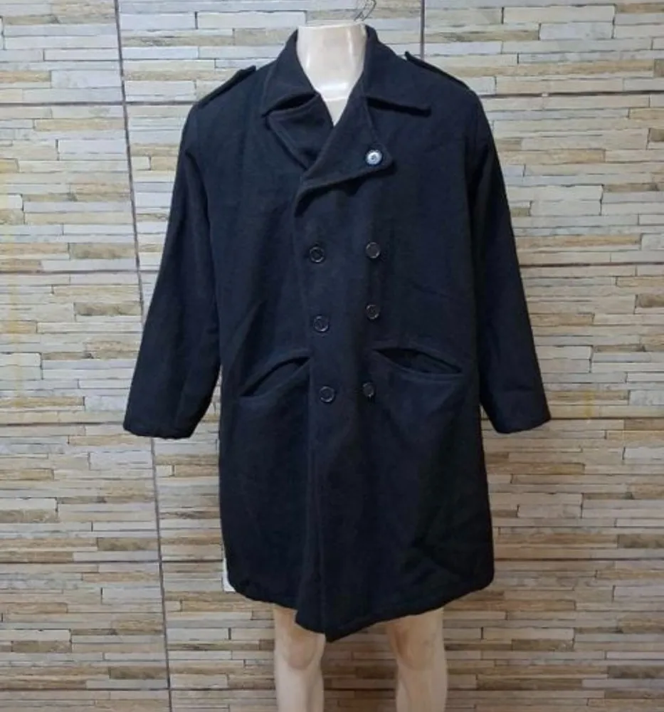 sobretudo masculino lã batida premium preto tam GG
